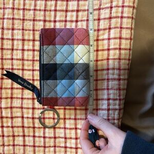 Vera Bradley Quilted Plaid Zip Key Card Wallet